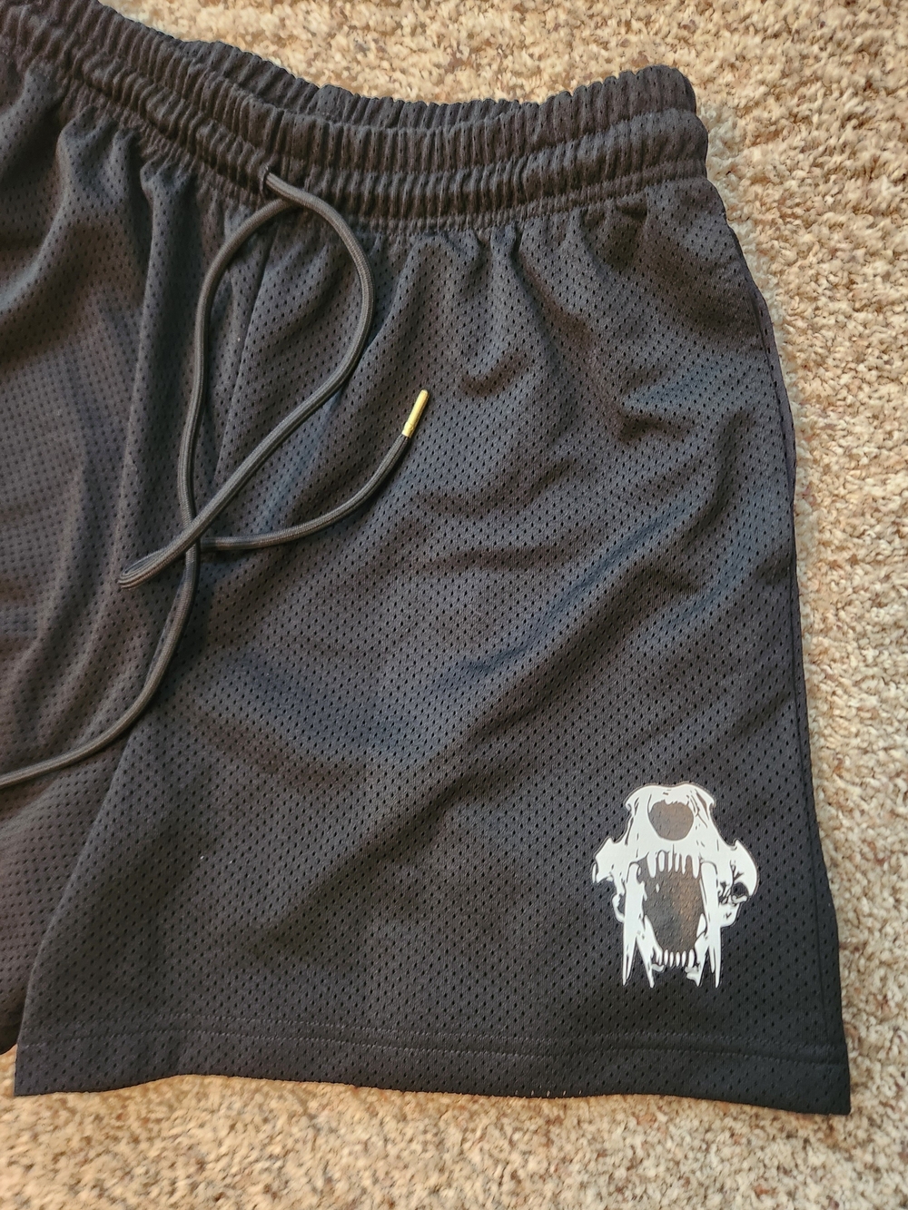 9 Twenty Black Gym Bro Mesh Athletic Shorts with White Graphic